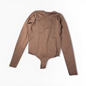 SKIMS Brown Bodysuit Thong Long Sleeve Size Small/Medium